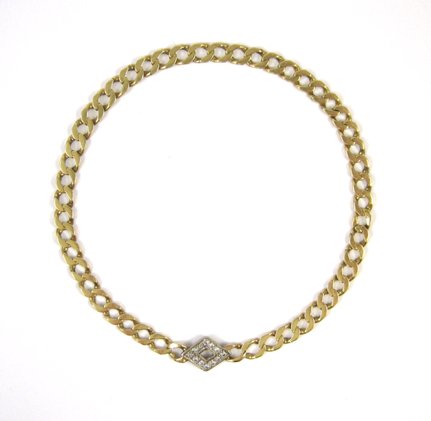 Appraisal: DIAMOND AND FOURTEEN KARAT GOLD BRACELET measuring - inches in