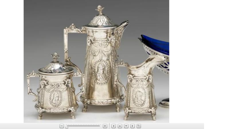 Appraisal: Continental silver three piece coffee serviceprobably french circa