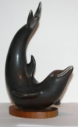 Appraisal: Artist Gunnar Nylund for Rorstrand Title Dolphin with matte brown