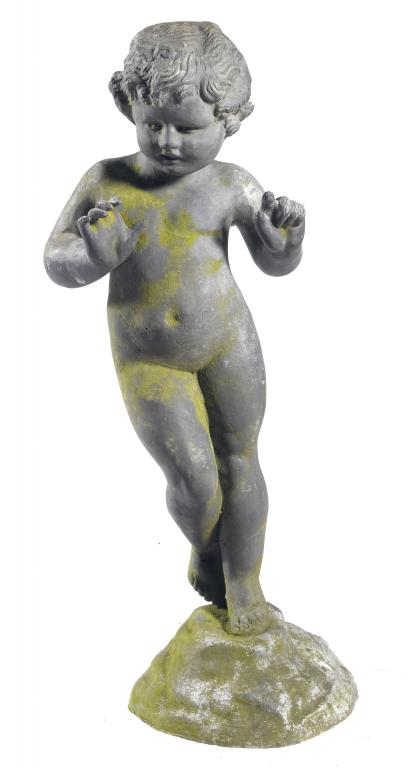 Appraisal: A LEAD GARDEN STATUETTE OF A CHILD standing on a