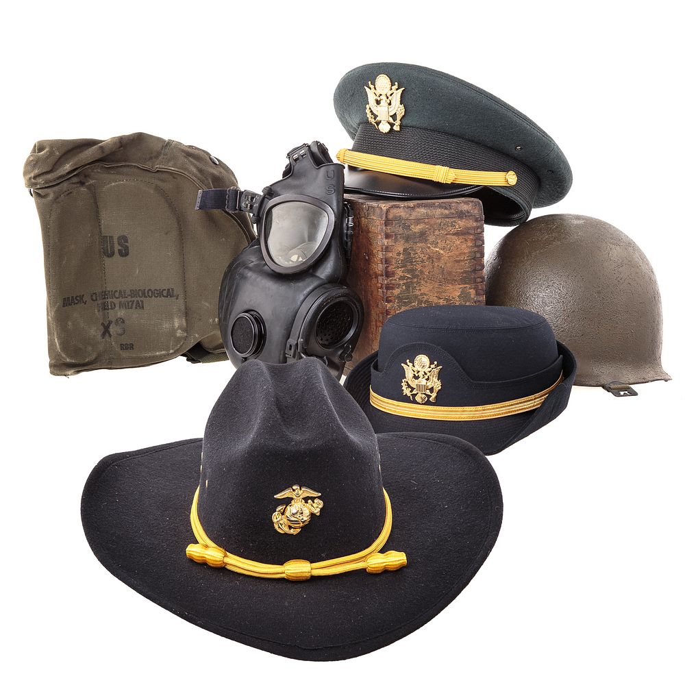 Appraisal: Assorted U S Army items Men's dress hat size woman's