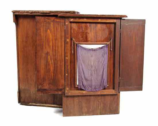 Appraisal: An Italian Pine Confessional Screen having double hinged doors and