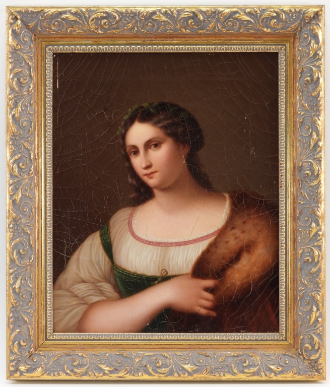 Appraisal: C PORTRAIT OF A WOMAN PAINTING Europe th CenturyDepicts a