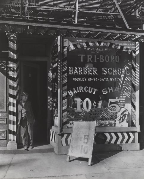 Appraisal: BERENICE ABBOTT AMERICAN - x image x mount Tri-Boro Barber