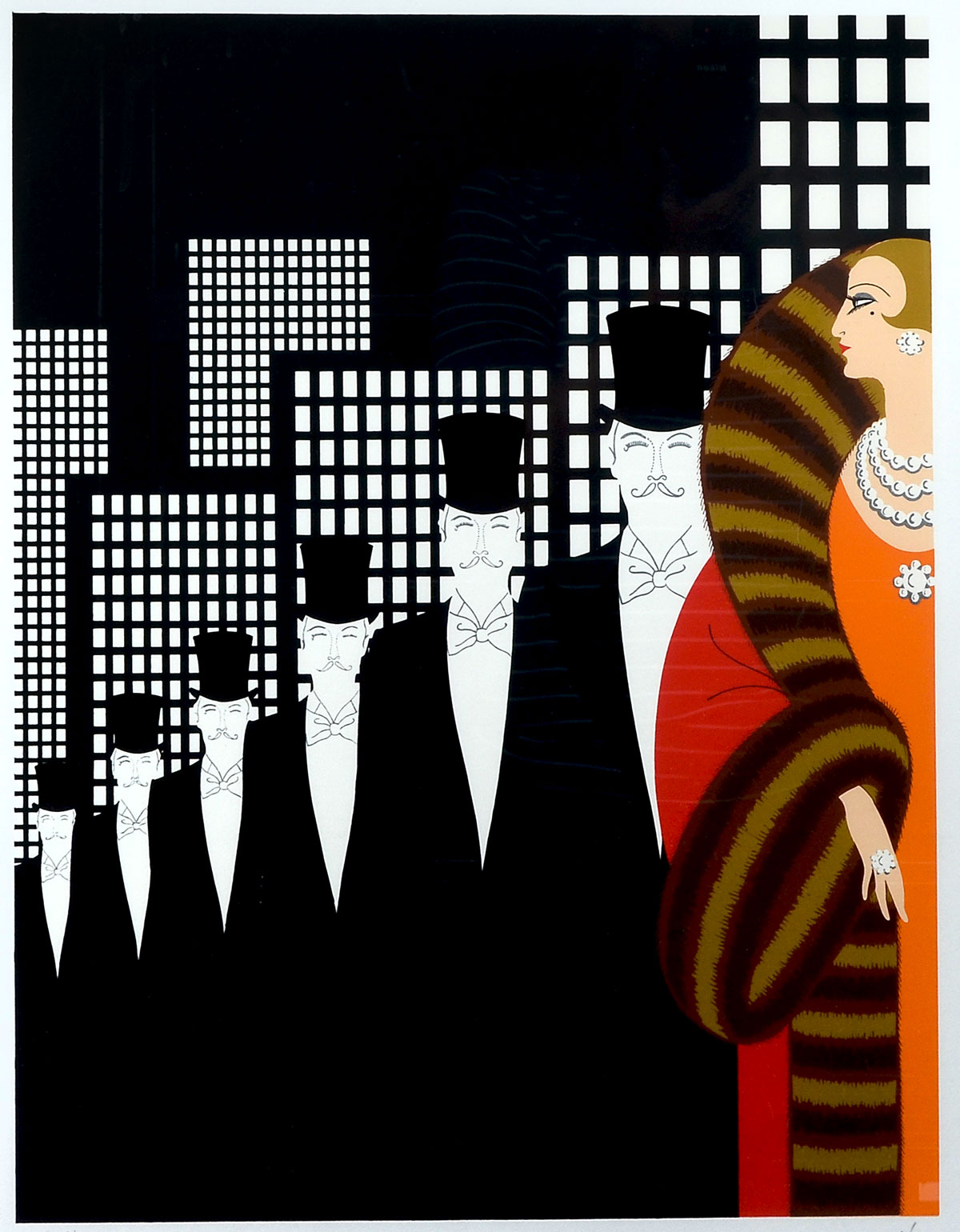 Appraisal: ERTE Russian - ''Top Hats'' Serigraph sight size '' x