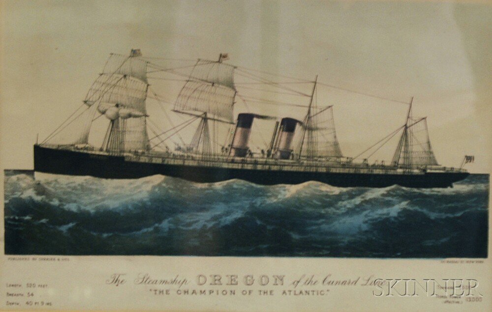 Appraisal: Currier Ives publishers American - The Steamship OREGON of the