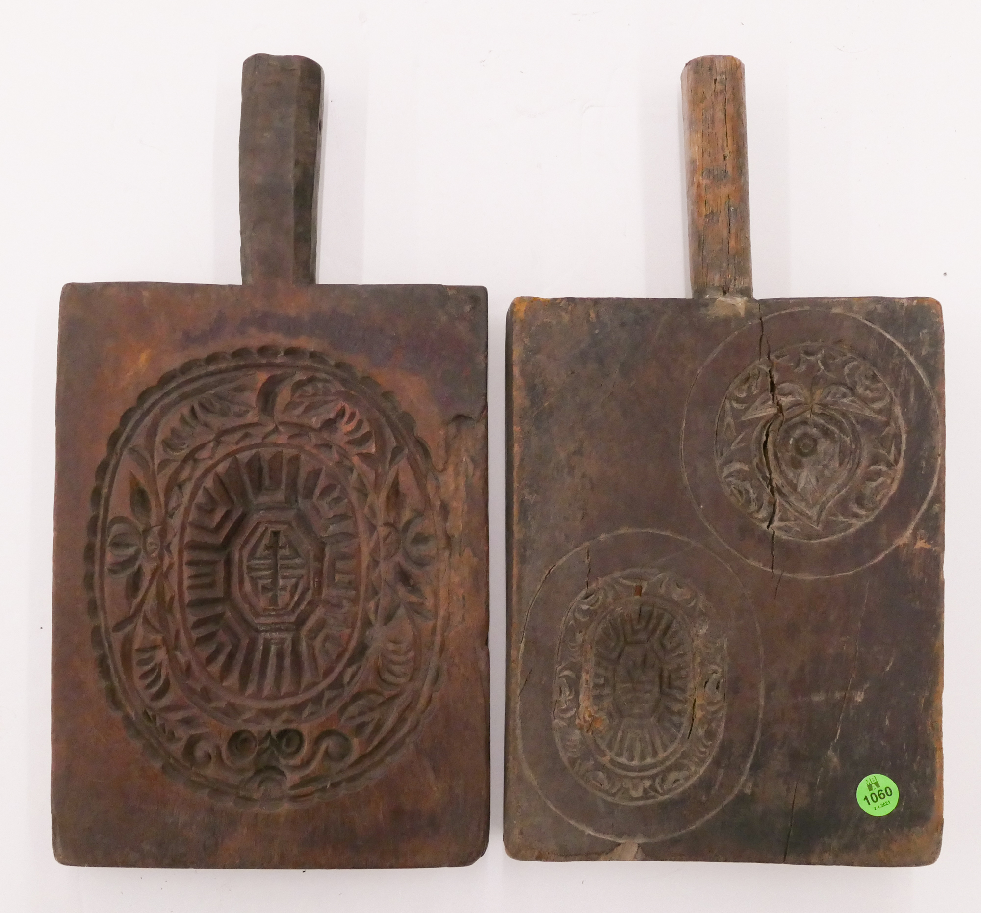 Appraisal: pc Antique Chinese Large Wood Cake Molds- ''