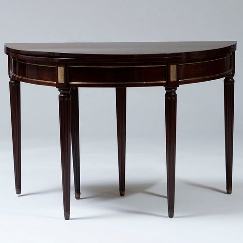 Appraisal: LOUIS XVI STYLE BRASS-MOUNTED MAHOGANY EXTENDING DINING TABLE x x