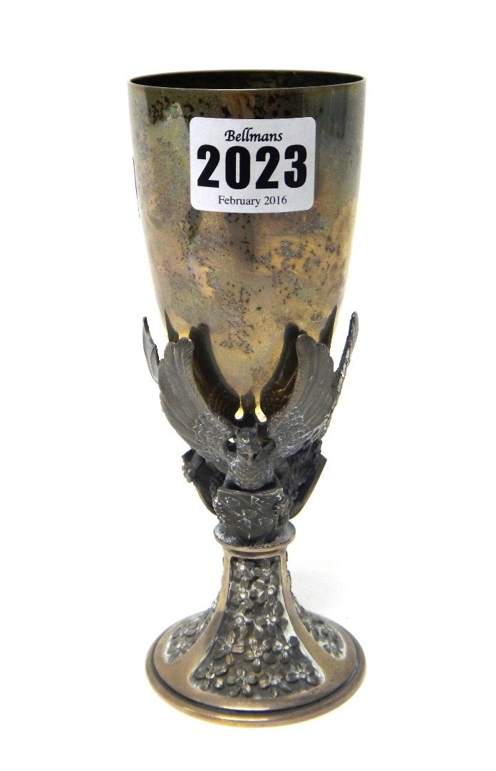 Appraisal: A silver limited edition goblet commemorating the wedding of The