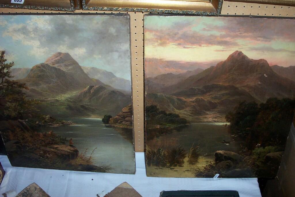 Appraisal: A pair of late th century oil paintings on canvas