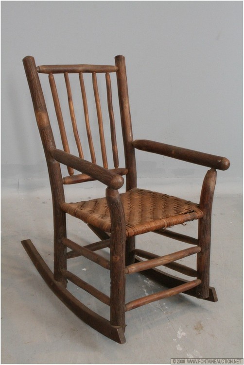 Appraisal: RUSTIC HICKORY FURNITURE CO ROCKER mmW x mmH x mmD