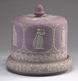 Appraisal: Lavender jasperware cheese dome ca h Lavender jasperware cheese dome