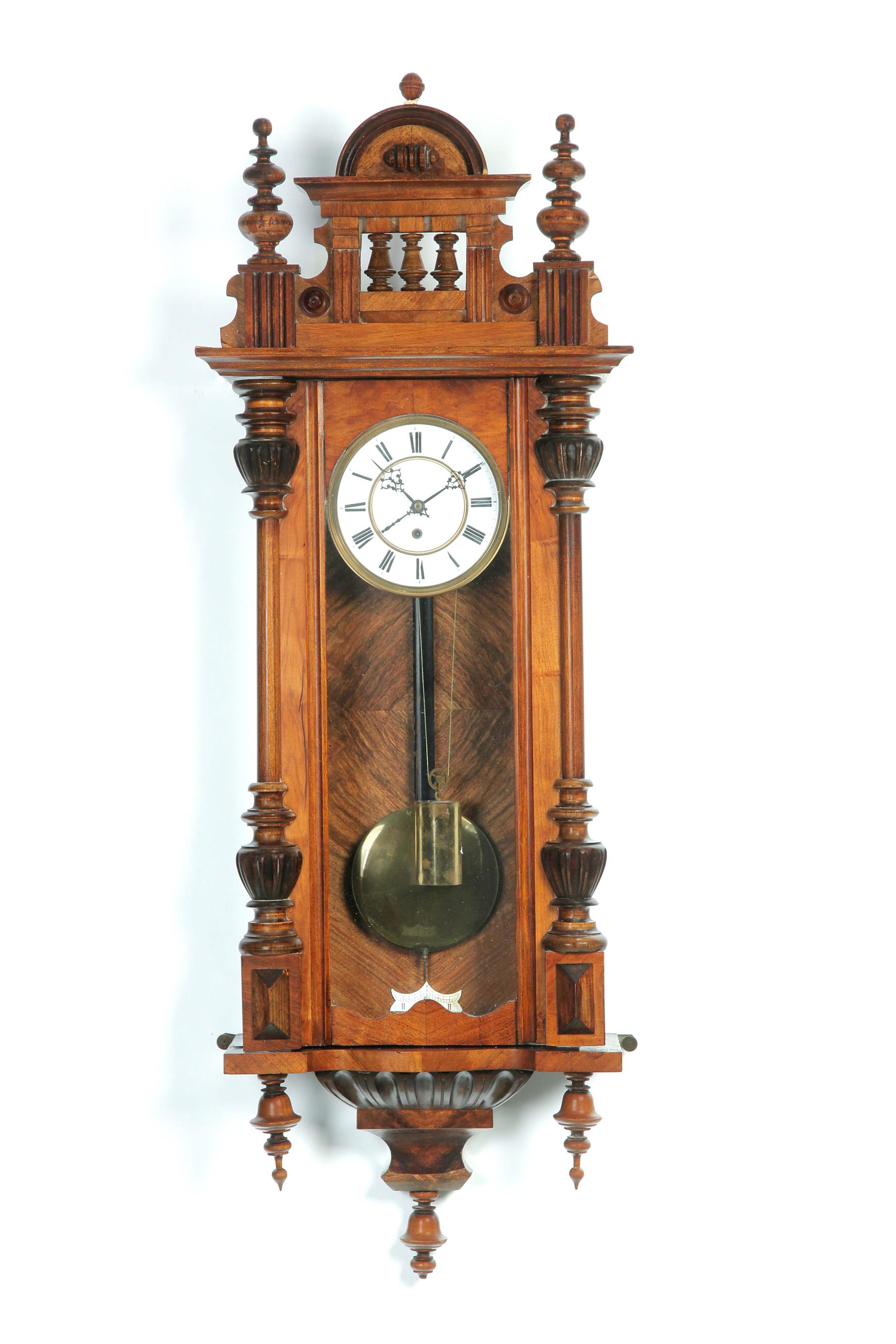 Appraisal: SINGLE-WEIGHT WALL CLOCK European th quarter- th century Detachable crest