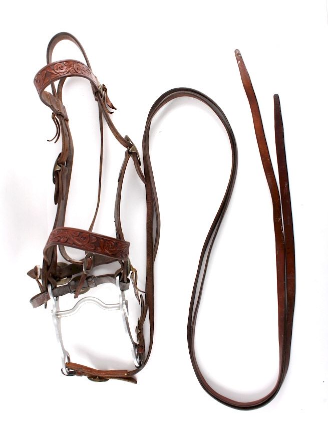 Appraisal: Jack Connolly Leather Headstall w Ricardo Bit This is a