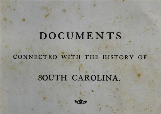 Appraisal: Book Scarce South Carolina volume Weston Plowden C J ed