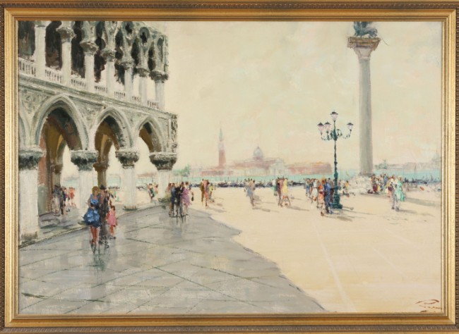 Appraisal: Doge's Palace oil on canvas x SLR S