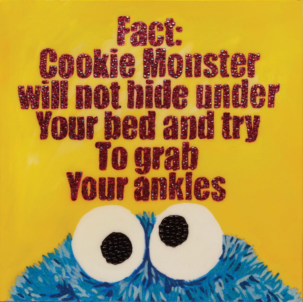 Appraisal: Ashley Longshore American New Orleans b Cookie Monster mixed media