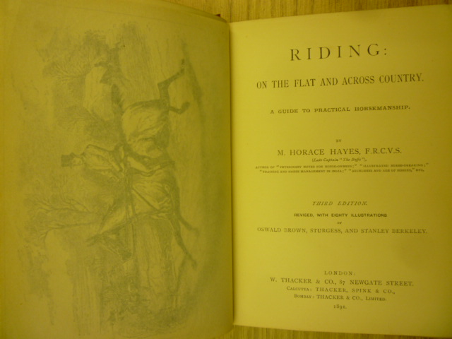 Appraisal: RIDING ON THE FLAT AND ACROSS COUNTRY M Horace Hayes