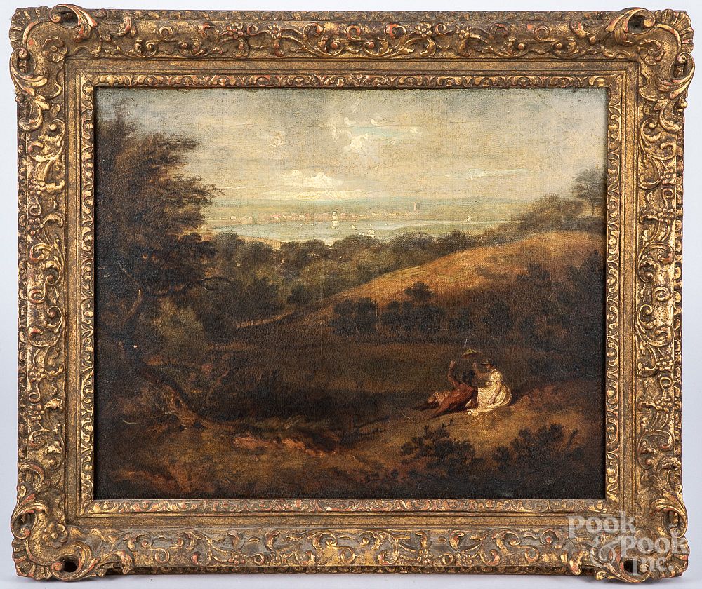 Appraisal: Continental oil on canvas landscape early th c Continental oil