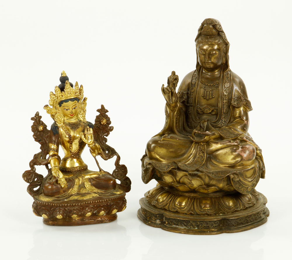 Appraisal: - Two Chinese Bronze Figures Lot of two bronze figures