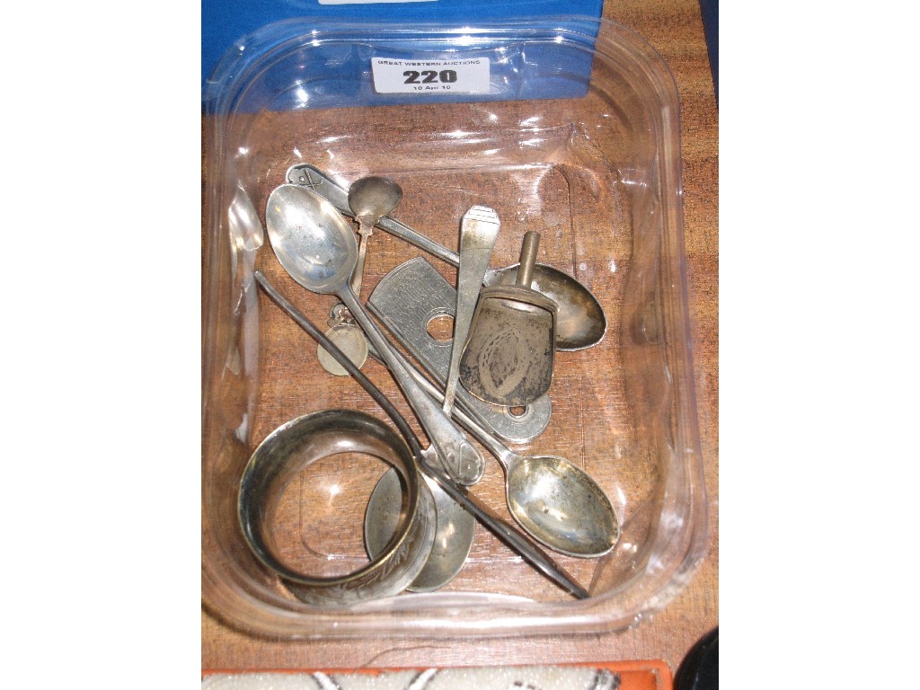 Appraisal: Lot comprising silver spoons part caddy spoon etc