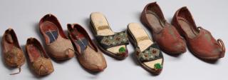 Appraisal: Pairs of Vintage Turkish Aladdin Slipper Shoes Hand-sewn and embroidered