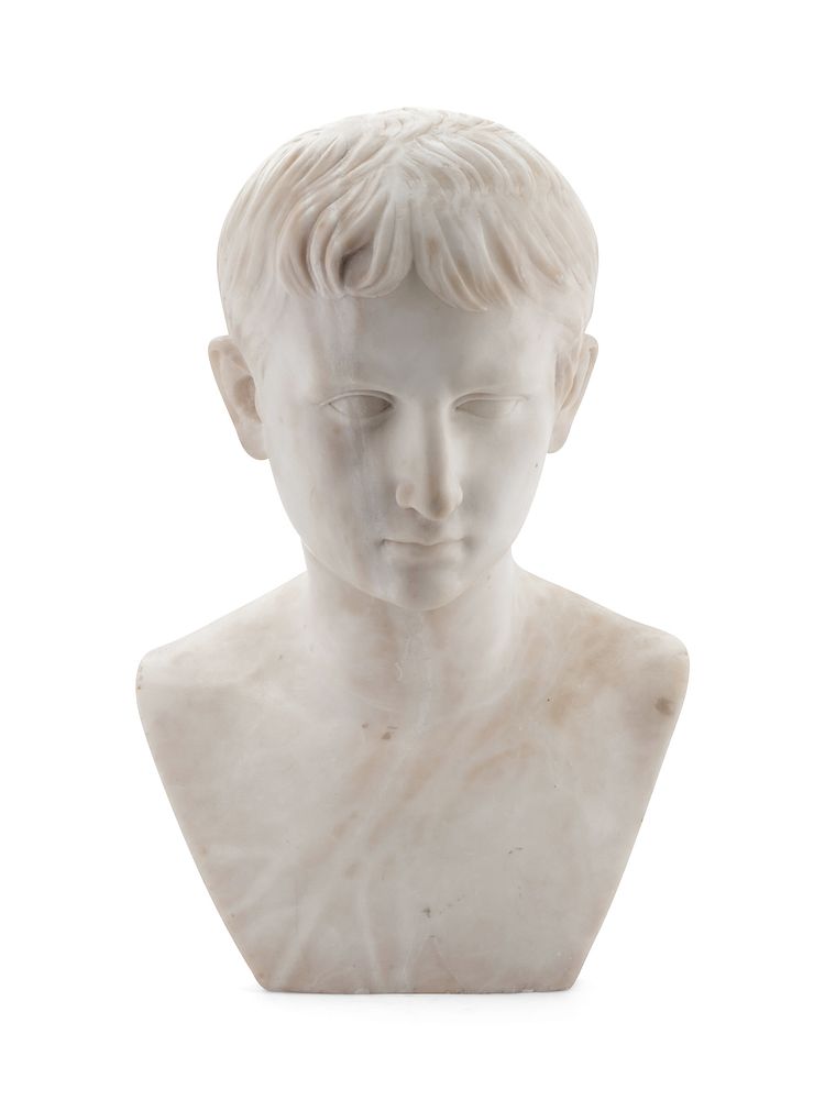 Appraisal: An Alabaster Bust of a Young Caesar Augustus An Alabaster