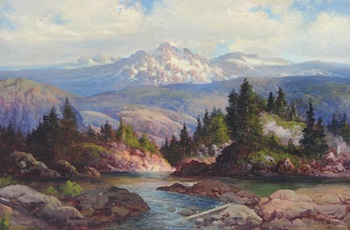 Appraisal: Robert Wood American - The High Sierras Oil on canvas