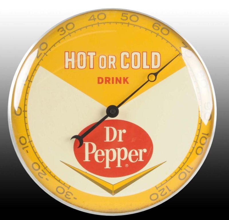 Appraisal: Dr Pepper Glass Metal Thermometer Description Circa s to s