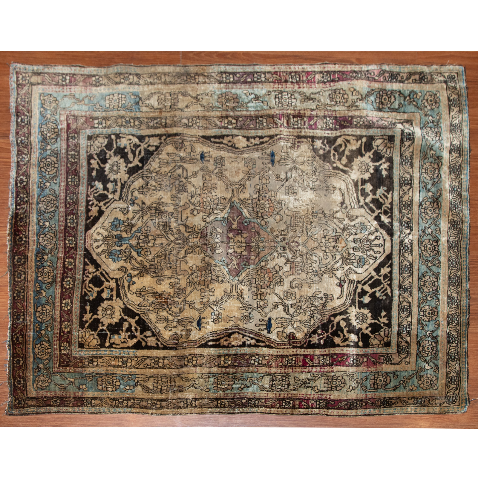 Appraisal: ANTIQUE HEREKE RUG TURKEY X Fourth quarter- th century hand-knotted