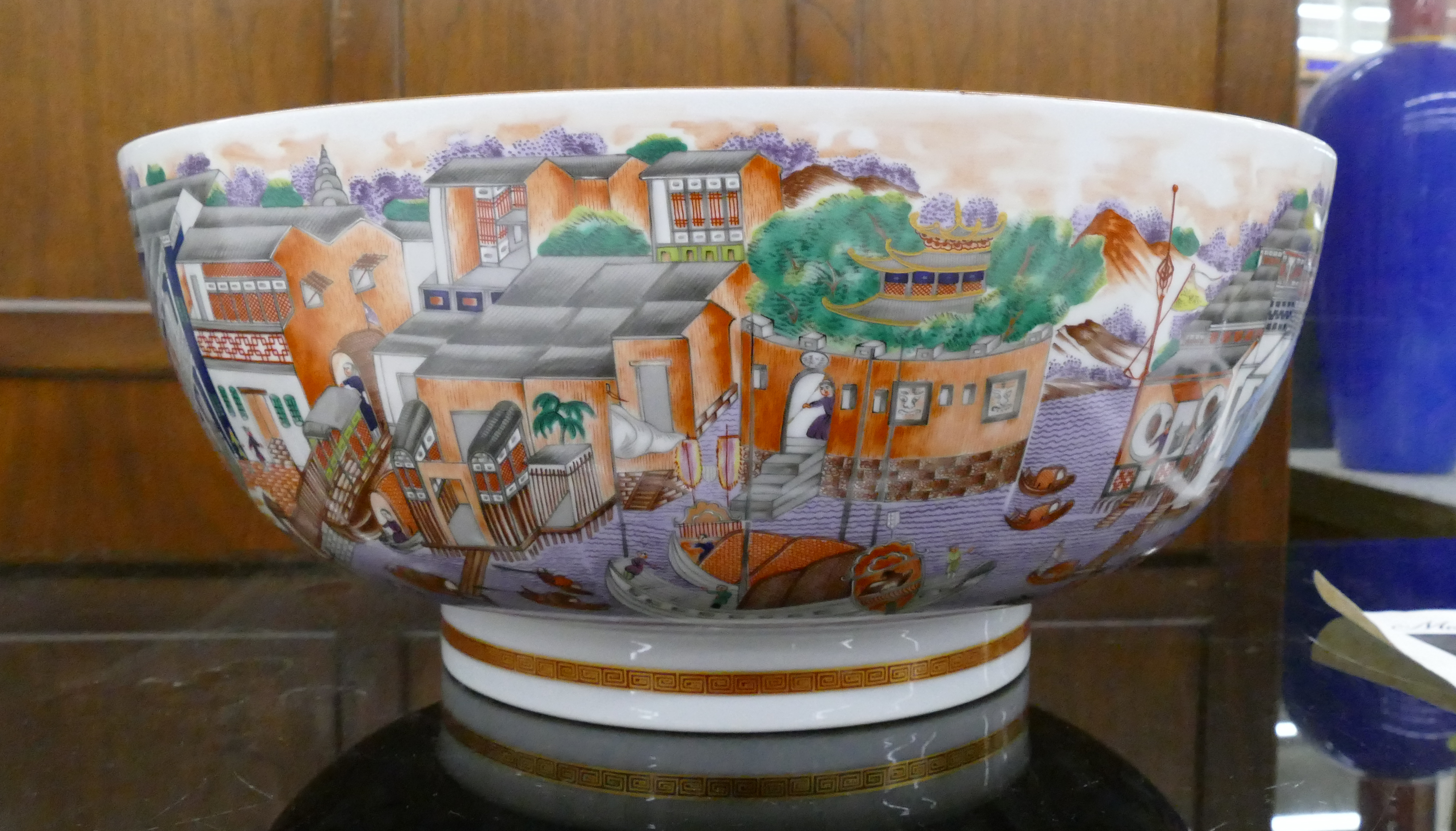 Appraisal: Mottahedeh Winterthur Chinese Export Style Punch Bowl- x ''