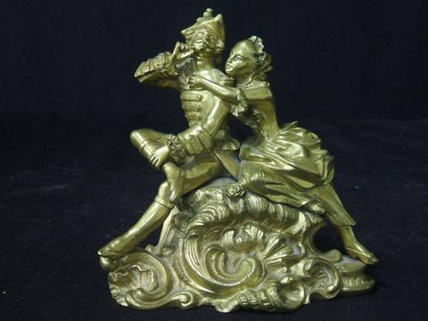 Appraisal: FRENCH GILT-BRONZE FIGURAL GROUP in the Louis XV style depicting