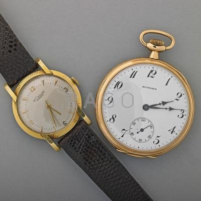 Appraisal: TWO GOLD WATCHES Le Coultre automatic wristwatch ca k yg