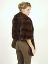 Appraisal: SHAWL - Natural brown mink female skin extended arm shawl