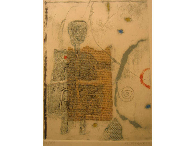 Appraisal: JAMES COIGNARD FRENCH B Newsprint figure XIV XV color etching