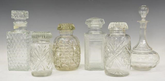 Appraisal: lot of Group of cut glass decanters th c of