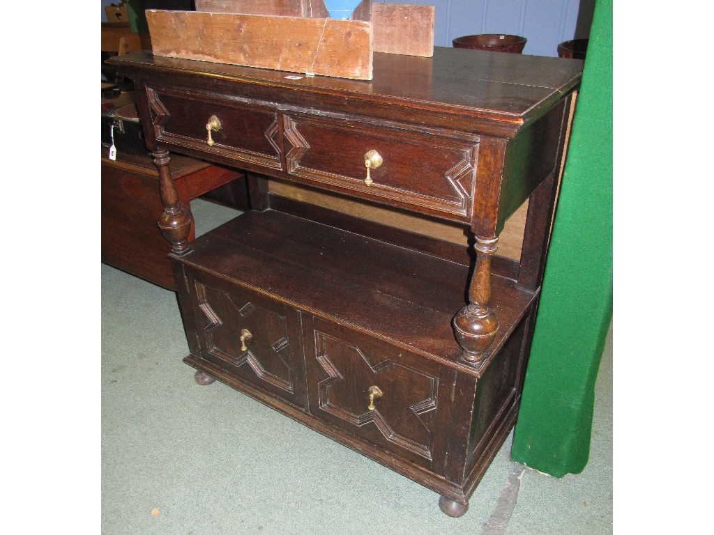 Appraisal: Jacobean style oak buffet