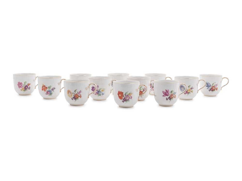 Appraisal: A Set of Twelve Berlin K P M Porcelain Teacups