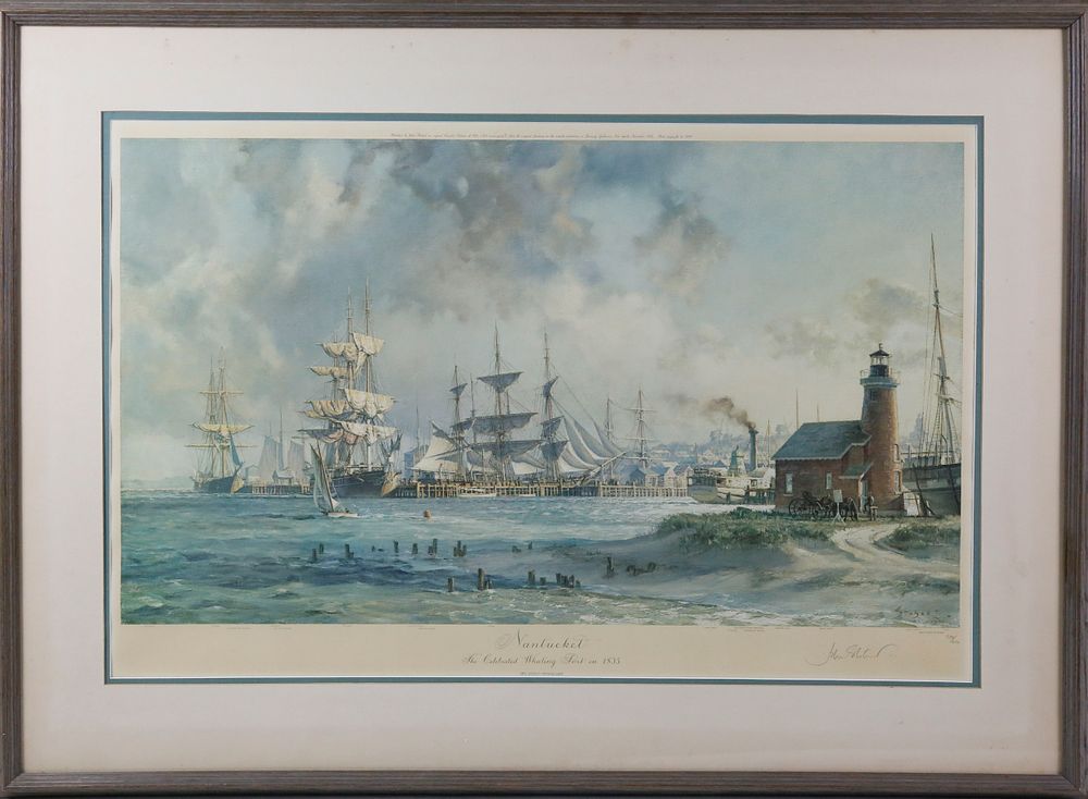 Appraisal: John Stobart Limited Edition Lithograph Nantucket the Celebrated Whaling Port