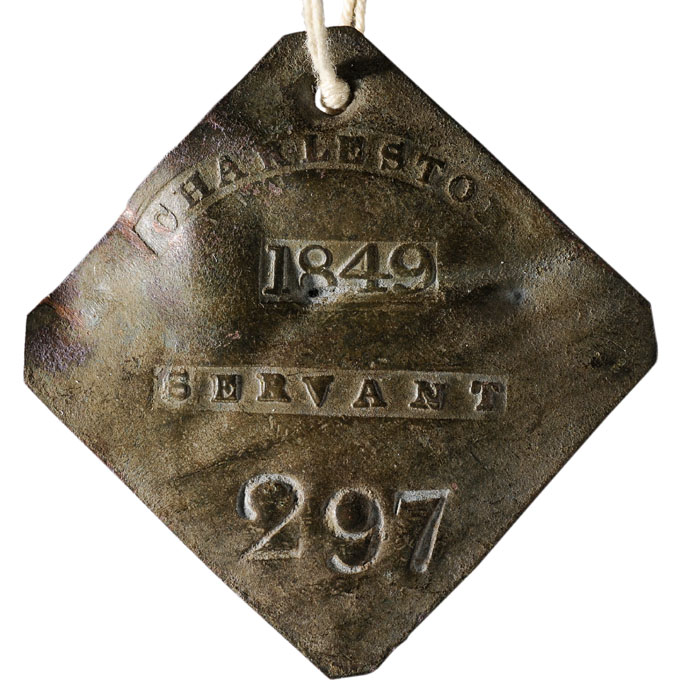 Appraisal: Charleston Slave Tag copper diamond shape with clipped corners made