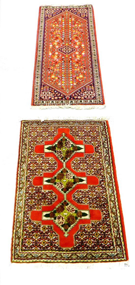 Appraisal: Two Modern Persian style runners including one hand-woven red trim