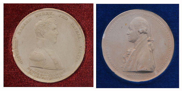 Appraisal: A TH CENTURY PLASTER MEDALLION BUST PROFILE of George Washington