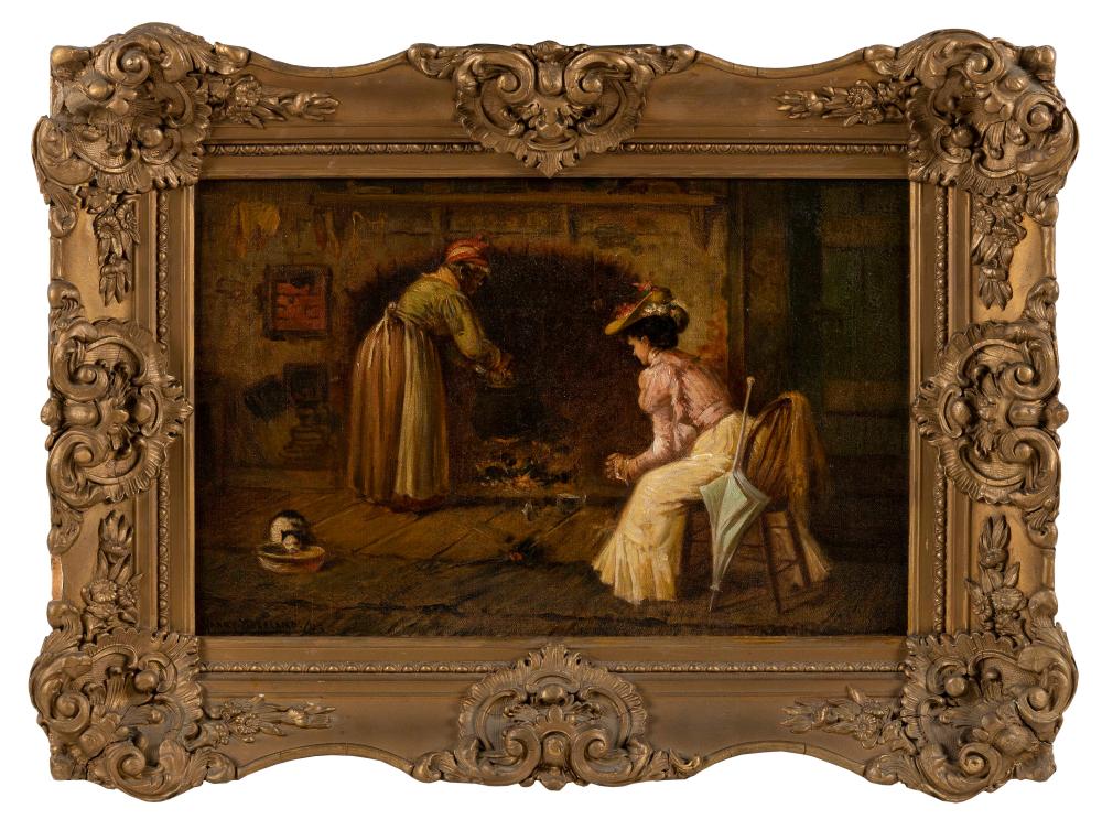 Appraisal: HARRY HERMAN ROSELAND NEW YORK - INTERIOR SCENE WITH TWO