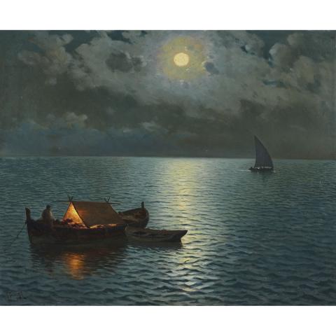 Appraisal: Guillermo Gomez Gil - NOCHE DE LUNA Spanish Oil on