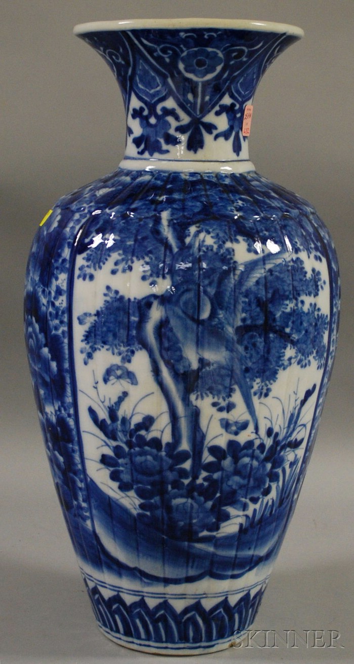 Appraisal: Asian Blue and White Decorated Porcelain Vase ht in