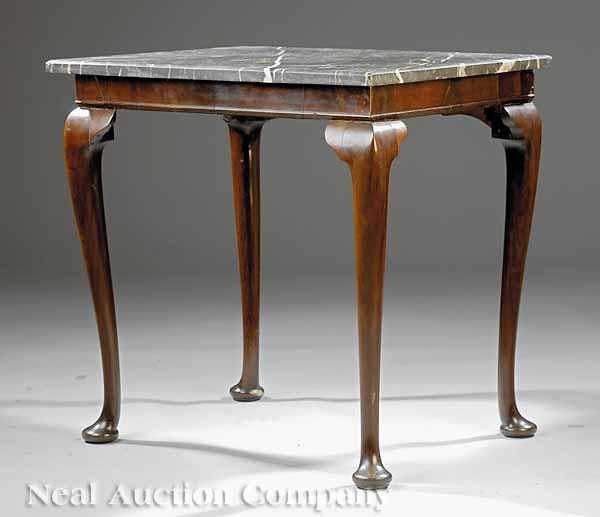 Appraisal: An Antique Georgian Mahogany Mixing Table old black marble top