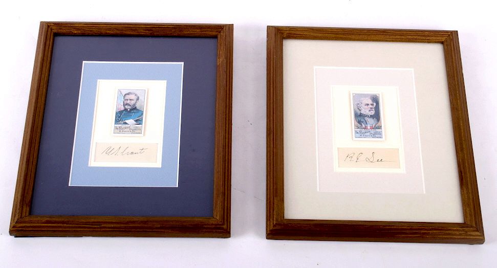 Appraisal: Gen Robert E Lee Grant Framed Cigarette Cards Featured in