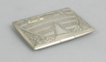 Appraisal: A Sterling Silver Cigarette Case by Unger Bros American ca