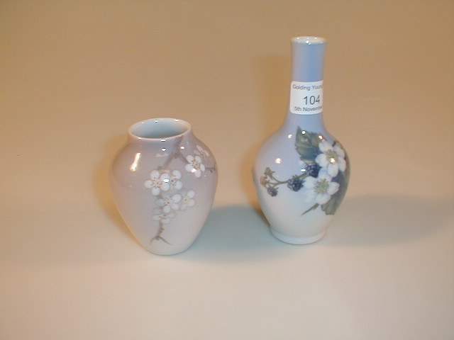 Appraisal: Two small Royal Copenhagen vases with floral decoration