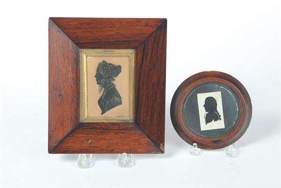 Appraisal: TWO SILHOUETTES American or European th century Two inked portraits